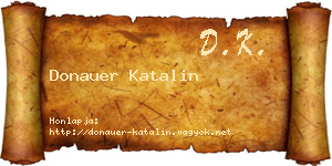 Donauer Katalin névjegykártya